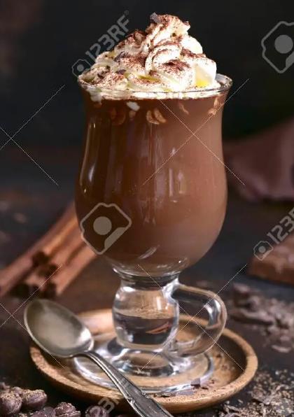 Iced chocolate with whipped cream